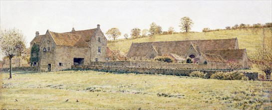 Tithe Barn, Bradford-on-Avon, by George Price Boyce. Bradford-on-Avon, England, late 19th century