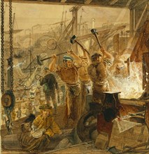 Iron and coal, the industry of the Tyne, by William Bell Scott. England, 19th century