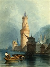 Tower and Mill, Andernach on the Rhine, by Clarkson Stanfield. England, 19th century
