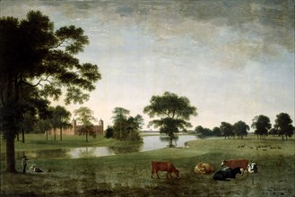 View of Osterley Park from the East, by Anthony Devis. England, 18th-19th century