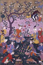 Scene After a Hunt. Persia, late 16th century.