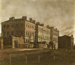 View of Hyde Park Corner showing Apsley House, after Edward Dayes. London, England, 1810