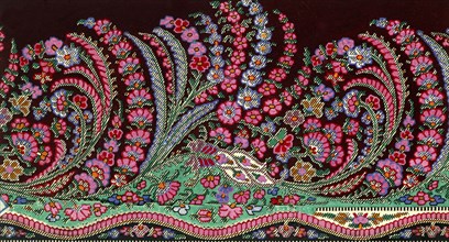 Design for printed shawl fabric, by George Charles Haite. England, 19th century