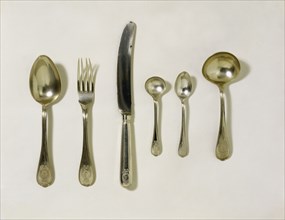 Spoons, forks and knives, part of the Portuguese Service. Lisbon, Portugal, 1812-16