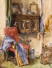 Interior of a Studio, by John Frederick Lewis. England, 19th century