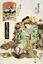 Mishima and the Courtesan Nanahito of Sugateibi-ya, by Keisai Eisen. Japan, 19th century