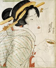 Geisha with Sake Cup, by Keisai Eisen. Japan, 19th century