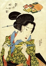 A Geisha with a Pipe, by Keisai Eisen. Japan, 19th century