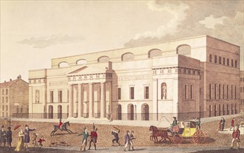 View of the New Theatre Royal, by Robert Smythe. London, England, early 19th century