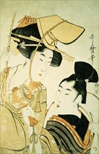 Two Girls as Ebisu and Daikoku, by Kitagawa Utamaro. Japan, 18th century