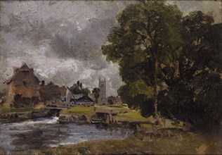 Dedham Mill, by John Constable. Essex, England, early 19th century