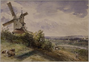 A windmill at Stoke, near Ipswich, by John Constable. England, 19th century