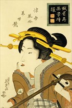 Beauty with beautiful eyebrows, by Keisai Eisen. Japan, 19th century