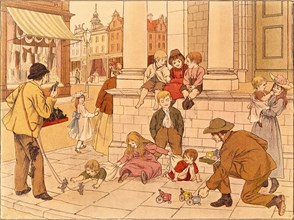 Kerbstone Merchants, illustration by Francis D. Bedford. England, 1899