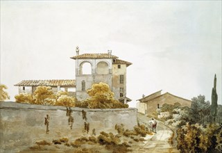 An Italian Villa, by William Pars. Italy, 18th century