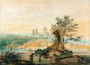 View of Lincoln, by J.M.W. Turner. England, 18th century