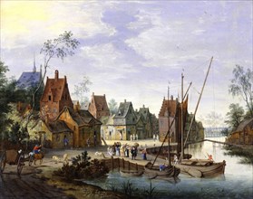 A Flemish Village, by Peteer Gysels. Antwerp, Belgium, 17th century