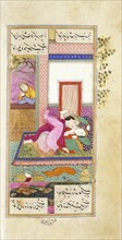 Khusraw and Shirin Make Love after Marriage, by Ganjavi Nizami. From The Romance of Khusraw and Shirin. Iran, 17th century