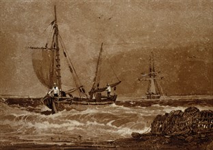 A Seapiece, by Samuel Prout. England, 19th century