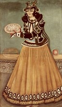 Lady offering sweetmeats. Tehran, Persia, Qajar dynasty, early 19th century