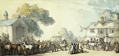 A horse fair at Southampton, by Thomas Rowlandson. England 18th-19th century