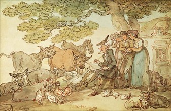 Dr Syntax sketching after nature, by Thomas Rowlandson. London, England, 18th-19th century