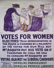 Poster for Votes For Women, by Alfred Pearce. England, early 20th century