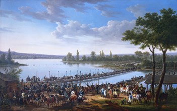 Passage of Danube by Napoleon, by Jacques Francois Joseph Swebach. Paris, France, 1810