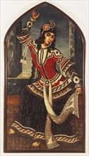 Lady Dancing With Castanets, by Sayyid Mirza. Iran, Qajar dynasty, mid-19th century