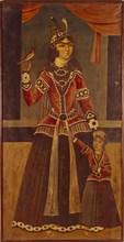 Lady and Child. Iran, Qajar dynasty, early 19th century