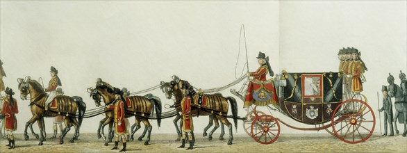Funeral procession of Prince Albert and The Lord Chamberlain, by Henry Alken and Augustus Sala. England, 19th century