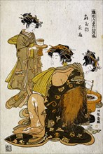 The Courtesan Hanaogi of Ogi-Ya, by Isoda Koryusai. Japan, 18th century