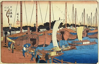Mouth of Aji River in Osaka, by Utagawa Hiroshige. Japan, 19th century