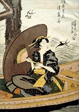 Representation of a Boating Courtesan, by Utagawa Kunisada. Japan, 19th century