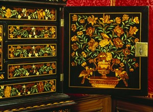 Cabinet on stand. England, late 17th century