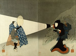 Scene from a play, by Shunkosai Hokuei. Japan, mid-19th century