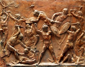 Battle of The Nude Men, relief attributed to Antonio Pollaiuolo. Florence, Italy, 15th century