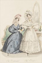 The Bridesmaid and the Bride, from La Belle Assemblee. England, 1832. 
Londres, Victoria & Albert