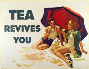 Affiche publicitaire anglaise "Tea revives you"