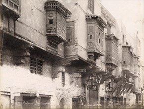Wooden balconies (Moucharabieh) in Cairo (Egypt)