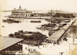 Suez Canal (Egypt). Port Said, view of the quay and the Suez Company offices