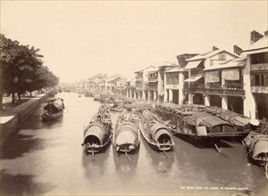 Le canal vu du pont de Shameen à Canton (Chine)