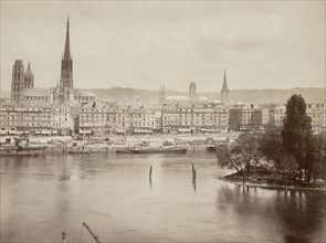 View of Rouen and the Seine river, France