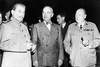 Staline, Truman et Churchill à Potsdam, en Allemagne (1945)