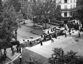 Barricades, Paris, during the Liberation (August 1944)