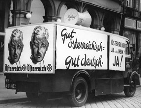 Camion de propagande en faveur du Chancelier Schuschnigg à Vienne (1938)