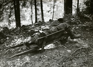 US soldier from Patton's army, wounded on the front
