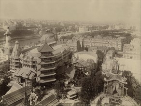 Paris. 1900 World Exhibition. Shot taken from the Eiffel Tower's first floor.