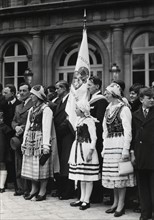 Traditional ceremony in front the Polish ambassy in Paris