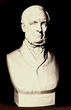 Marble portrait bust of Henry Christy by Thomas Woolner
